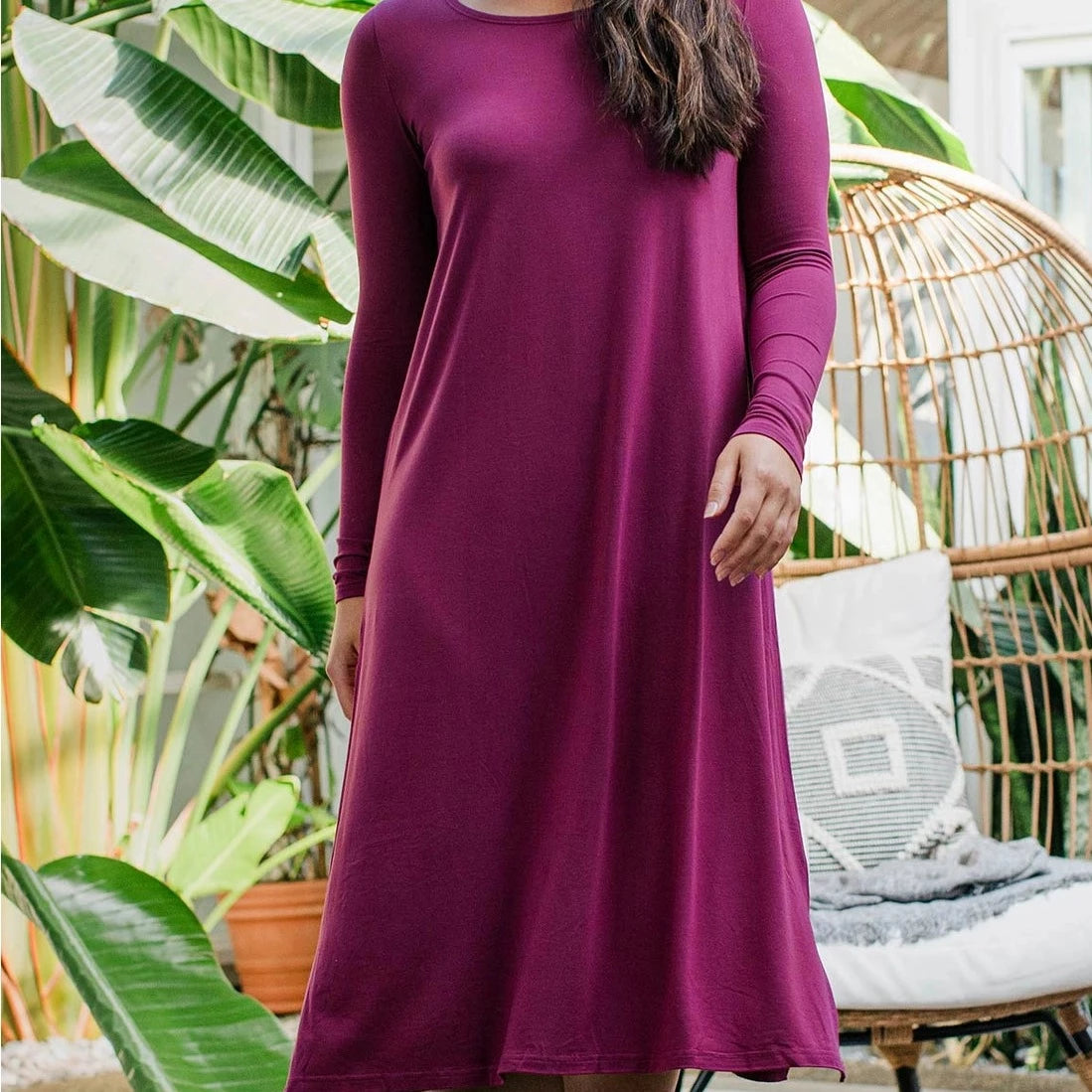 Yala Neesha Scoop Neck Long Sleeve Nightgown