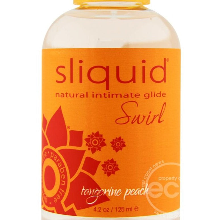 Sliquid Natural Intimate Glide Swirl Water Based Flavored Lubricant Tangerine Peach 4.2oz