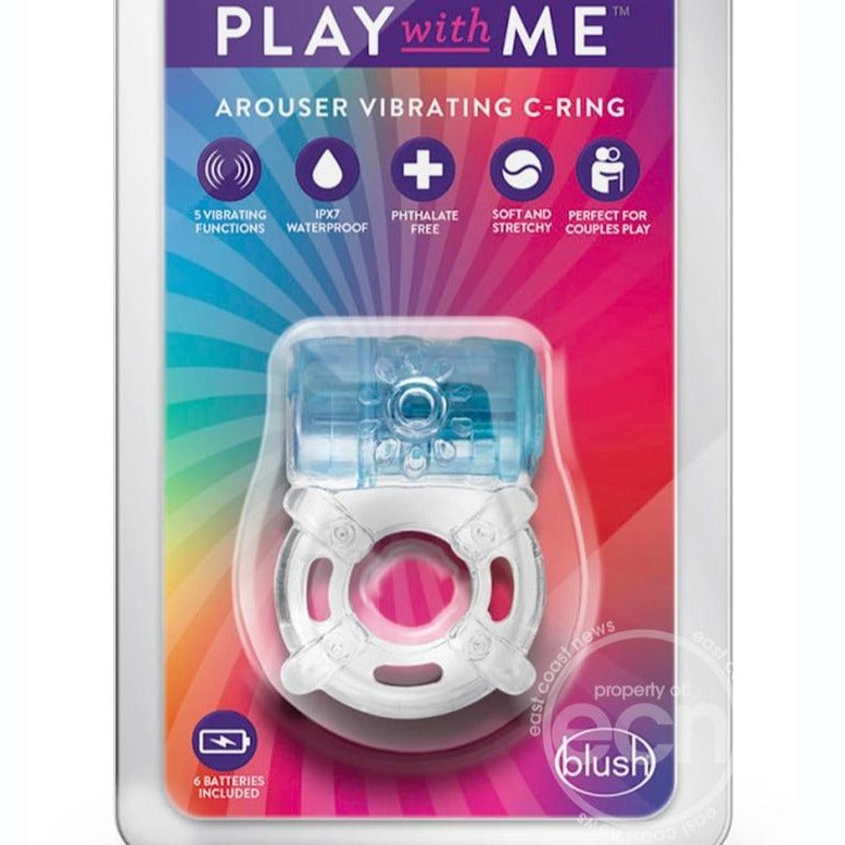 Play with Me One Night Stand Vibrating Cock Ring - Blue