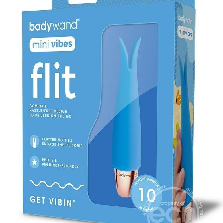 Bodywand Mini Vibes Flit Rechargeable Silicone Clitoral Stimulator- Blue