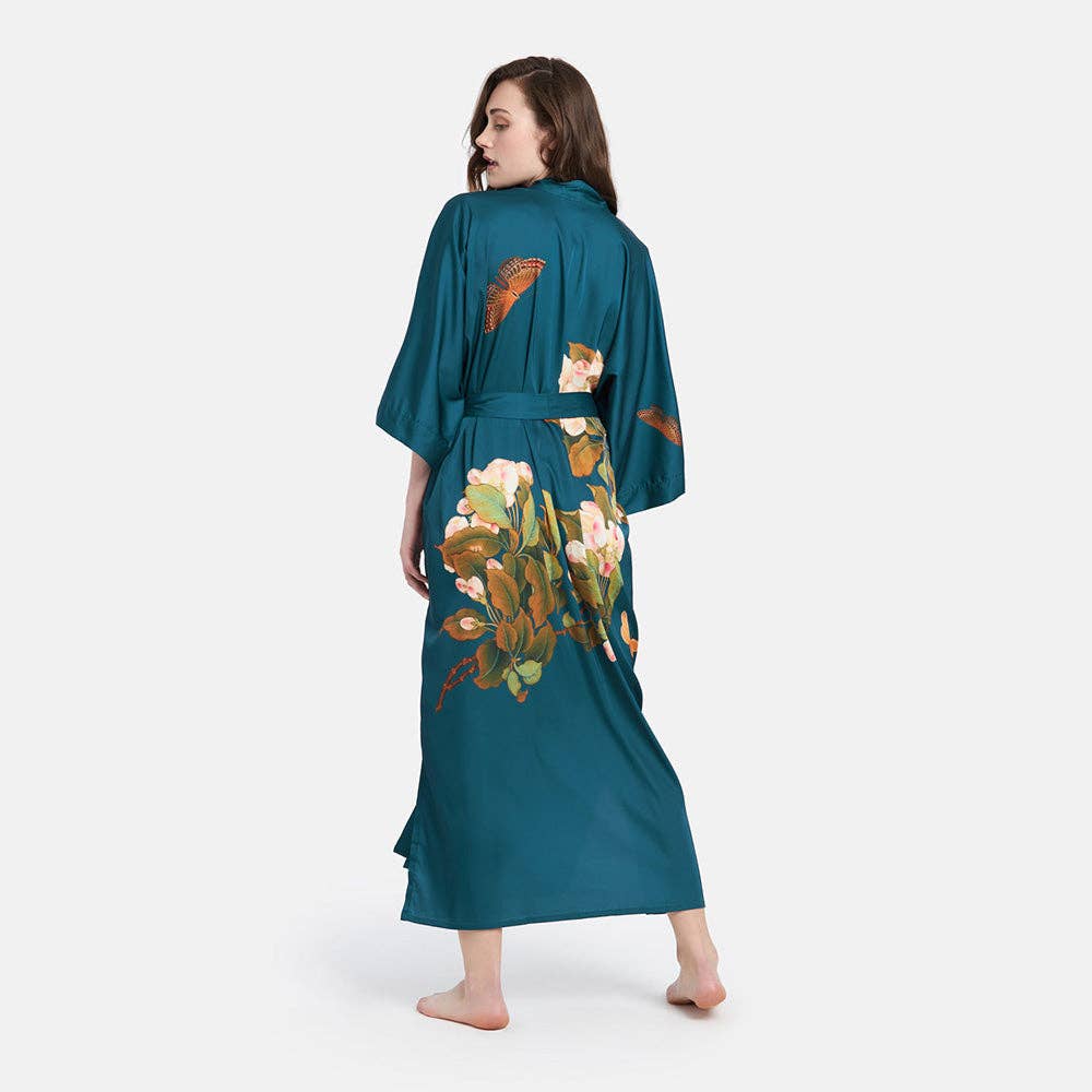 Peony & Butterfly Long Kimono Robe