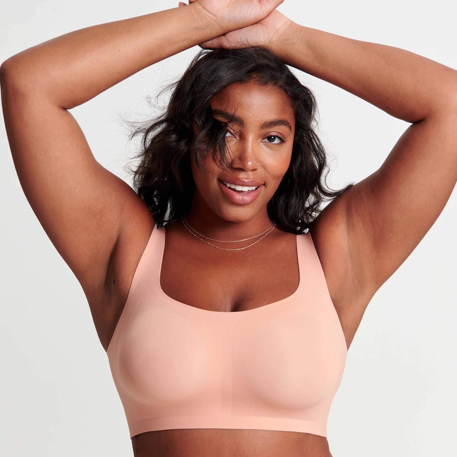 Bobbie Scoop Wireless Bra by Evelyn & Bobbie - Elegant low neckline and slender straps for a seamless, comfortable fit.