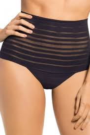 Leonisa Lace Stripe High-Waisted Thong Panty