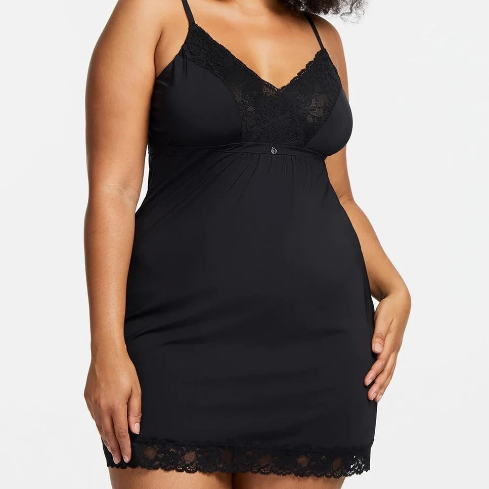 Montelle Full Bust Support Chemise- Black