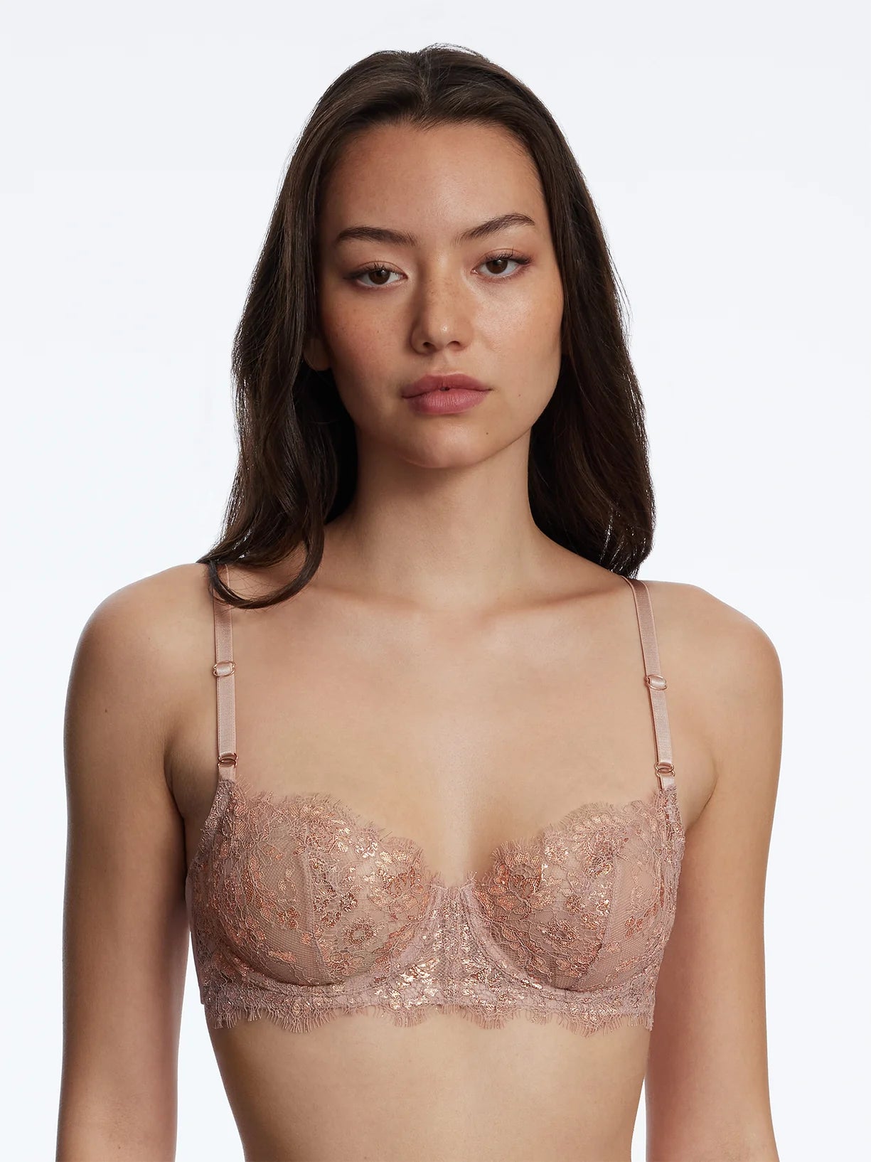 Skarlett Blue Entice Balconette Bra in Romance/Rose Gold, available at The O Shop.