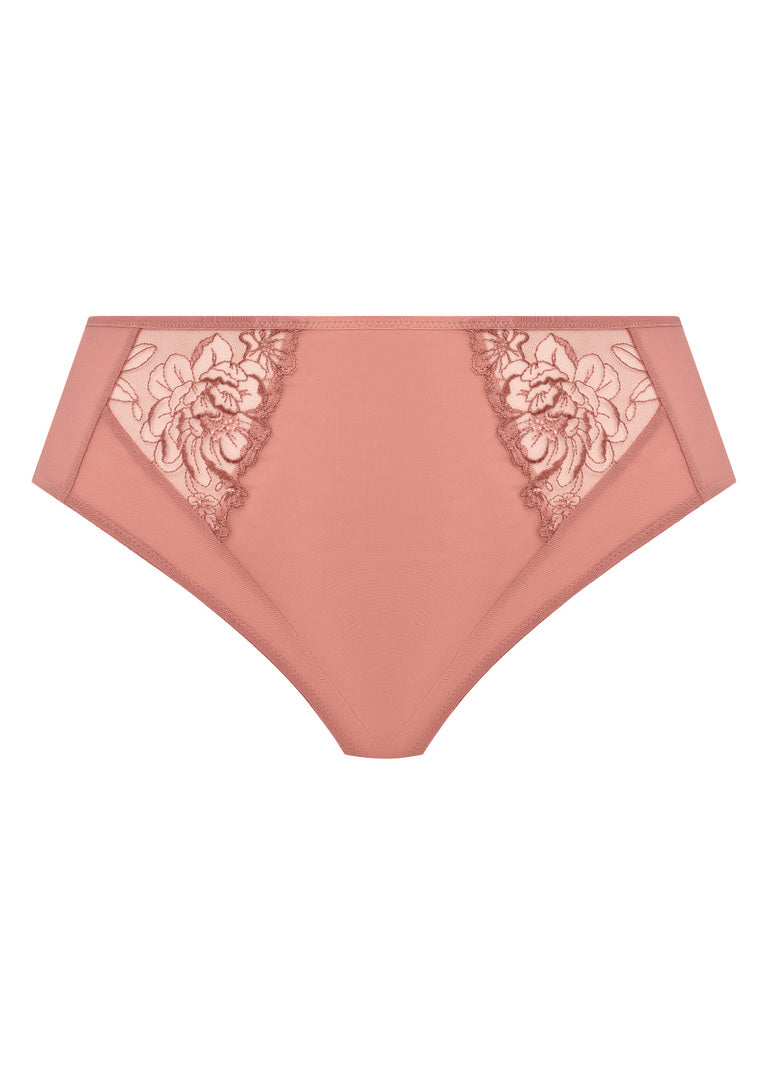 Teagan High Leg Brief in Ash Rose