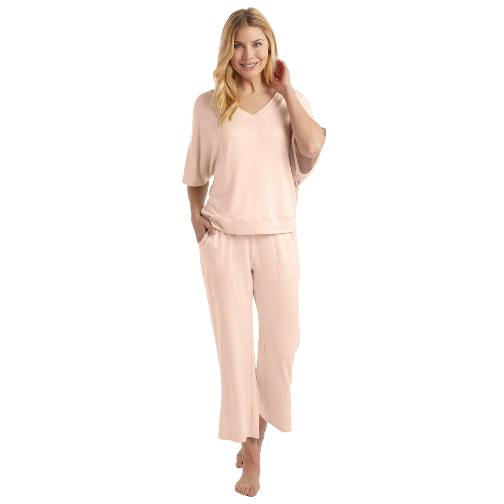 Softies Dream Relaxed V-Neck with Capri Lounge Set- Size Med. - Final Sale