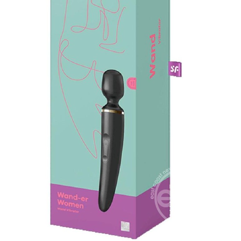 Satisfyer Wand-er Woman USB Rechargeable Silicone Massager 13in - Black/Gold