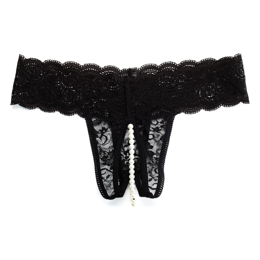 Lace String Panty - Black