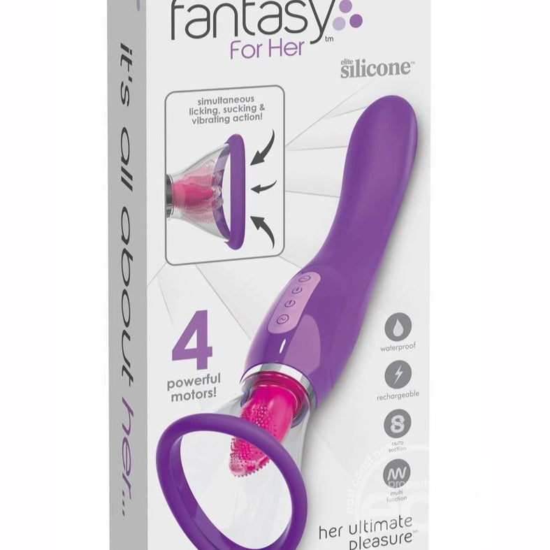 Fantasy For Her Ultimate Pleasure Silicone Vibrating Multi Speed USB Rechargeable Clit Stimulator Waterproof Purple