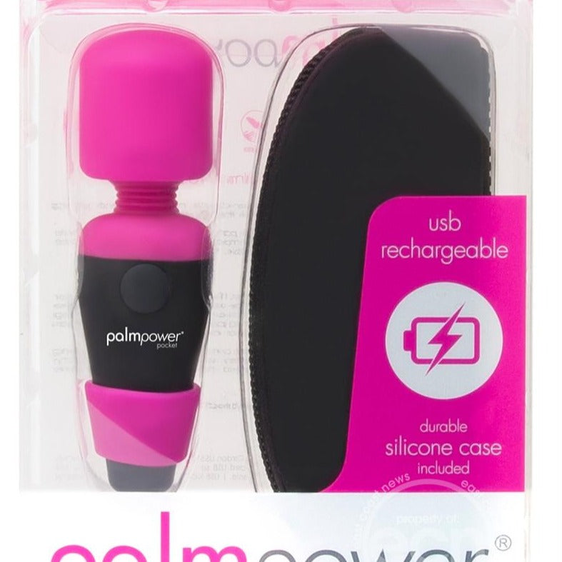 Palmpower Pocket Silicone Rechargeable Mini Wand Massager - Pink