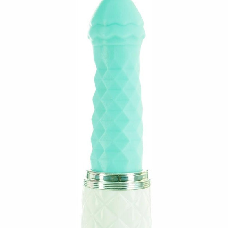 Pillow Talk Feisty Silicone Thrusting & Vibrating Massager - Teal