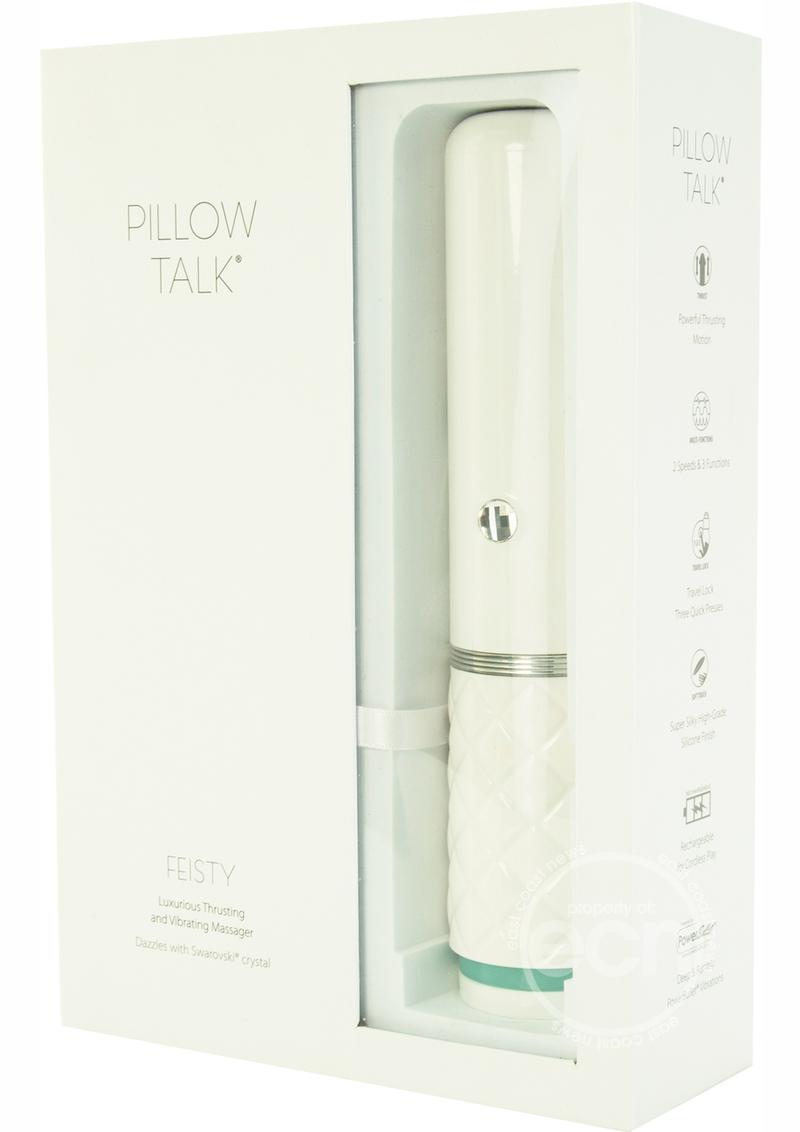 Pillow Talk Feisty Silicone Thrusting & Vibrating Massager - Teal