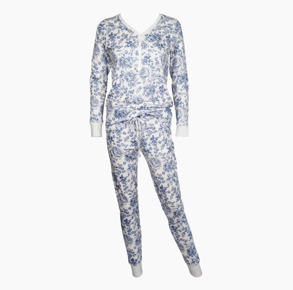 Pink Elephant Organic Cotton Henley Pajama Set (Final Sale)