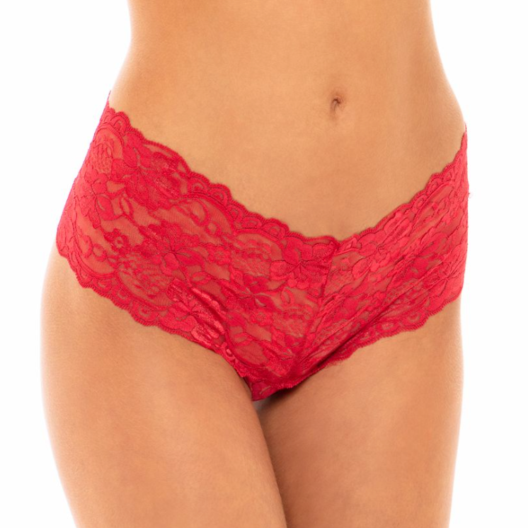 Oh Là Là Cheri Lace Crotchless Boyshort with Elastic Detail