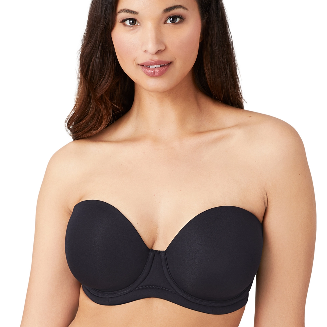 Versatile Wacoal Red Carpet Bra with detachable straps that convert to traditional, halter, crisscross, and one-shoulder styles.