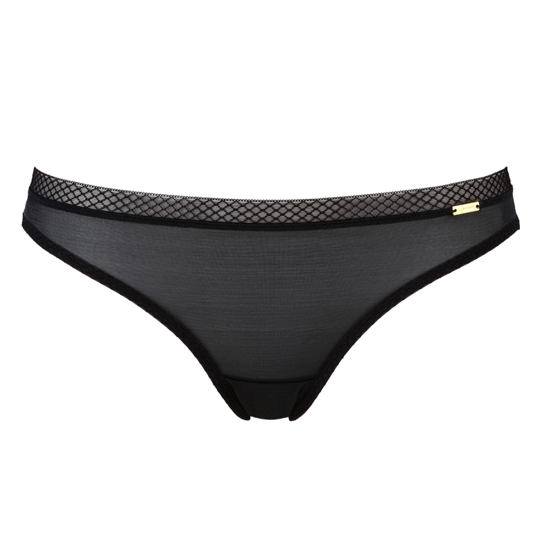 Gossard Glossies Sheer Brief - Black - Size Large (Final Sale)